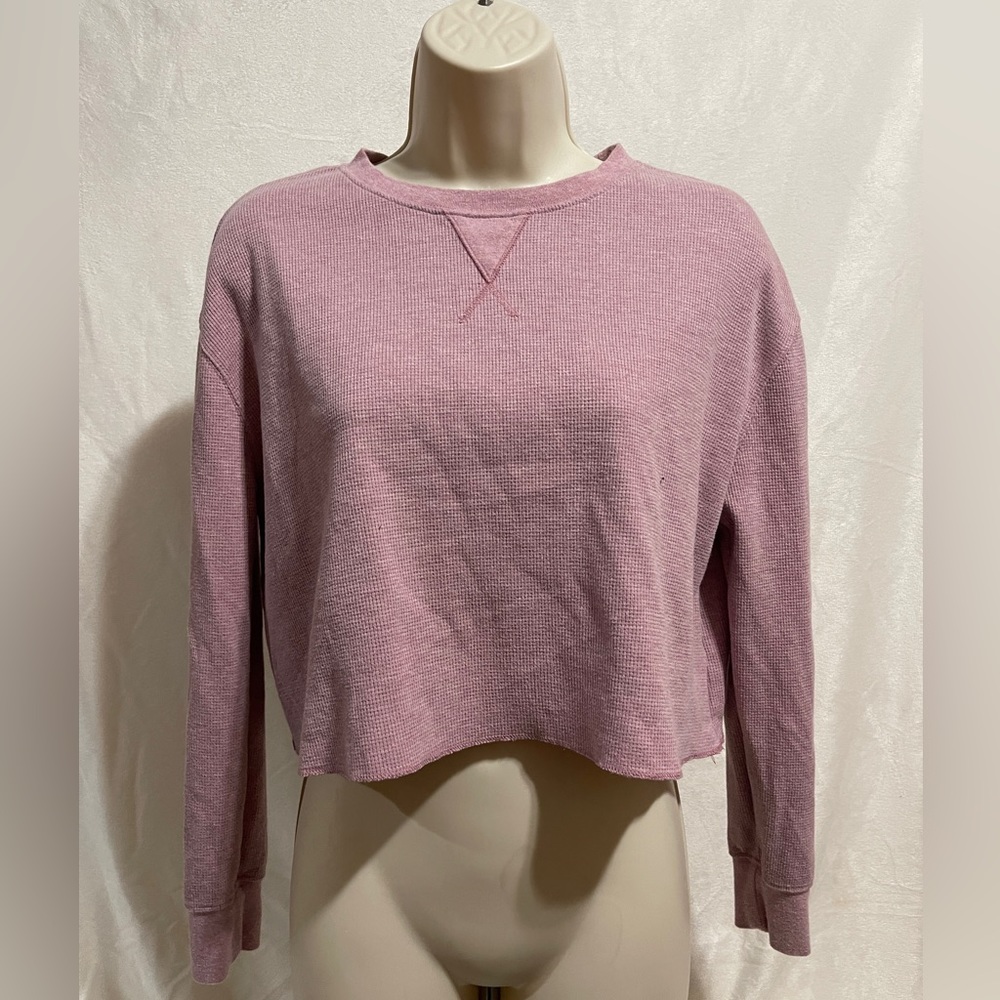 Wild Fable Pink Long Sleeve Thermal Crop S